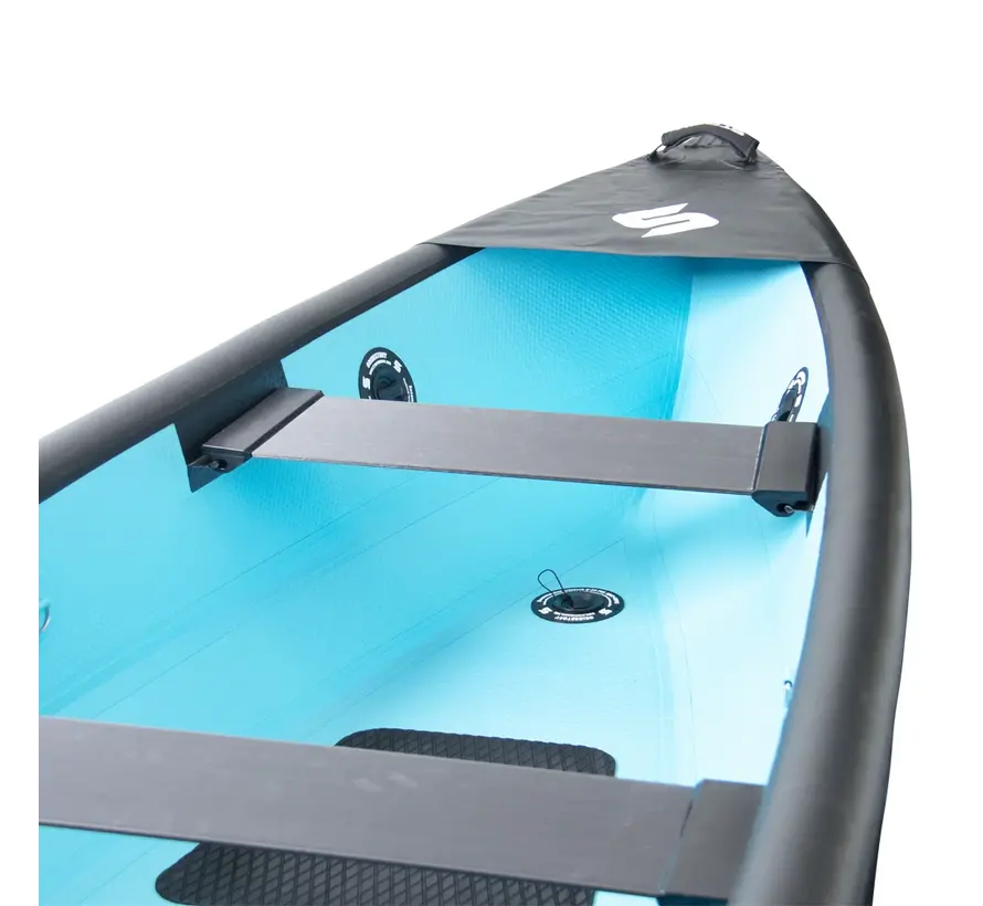 Canoa inflable Story para 4 personas, color azul | Incluye bomba doble, presión máxima de 10 PSI