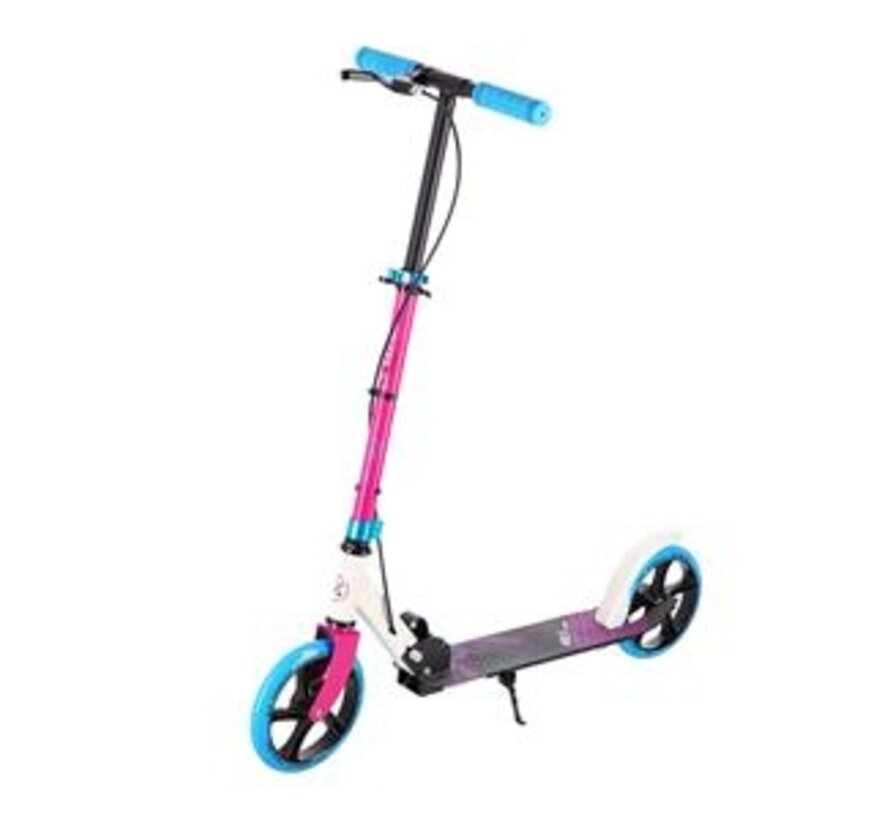 Patinete Nils Extreme HM0107 blanco y rosa | Patinete plegable de aluminio para niños y adolescentes