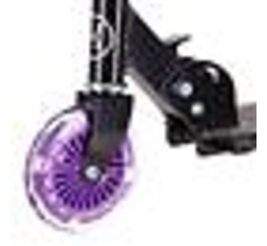 Nils Extreme HD025 Black Purple Folding Scooter | LED platform & LED wheels, 125 mm