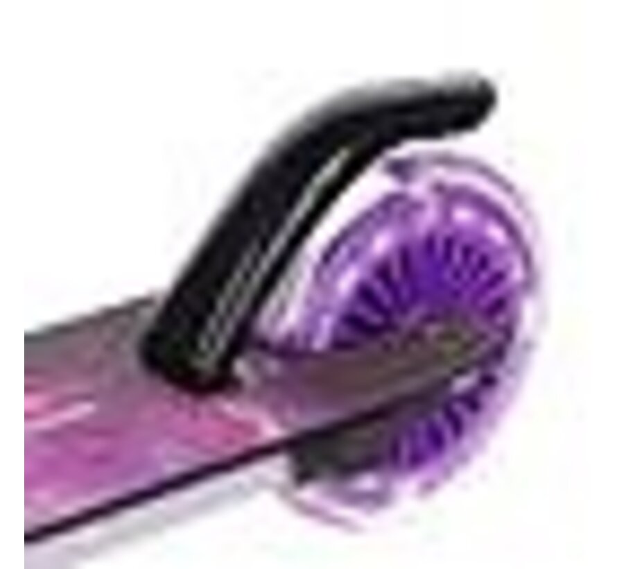 Trottinette pliable Nils Extreme HD025 noire et violette | Plateforme et roues LED, 125 mm