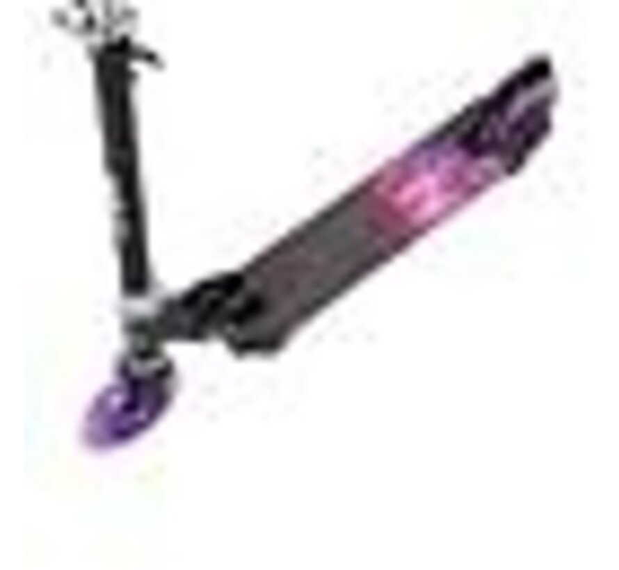 Patinete plegable Nils Extreme HD025 negro y morado | Plataforma y ruedas LED, 125 mm