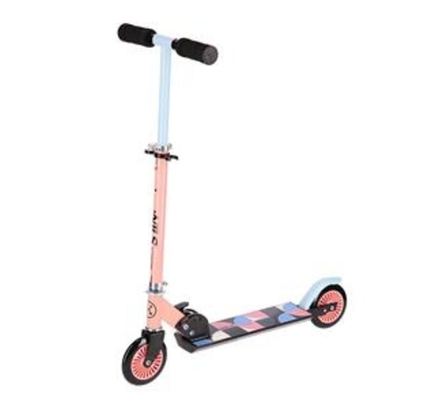Monopattino pieghevole Nils Extreme HD026 rosa-blu | Ruote da 125 mm e manubrio regolabile