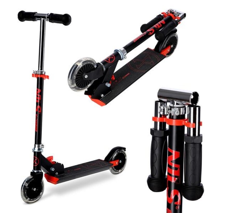 Scooter pieghevole Nils HS120L Transport Scooter Extreme Nero/Rosso
