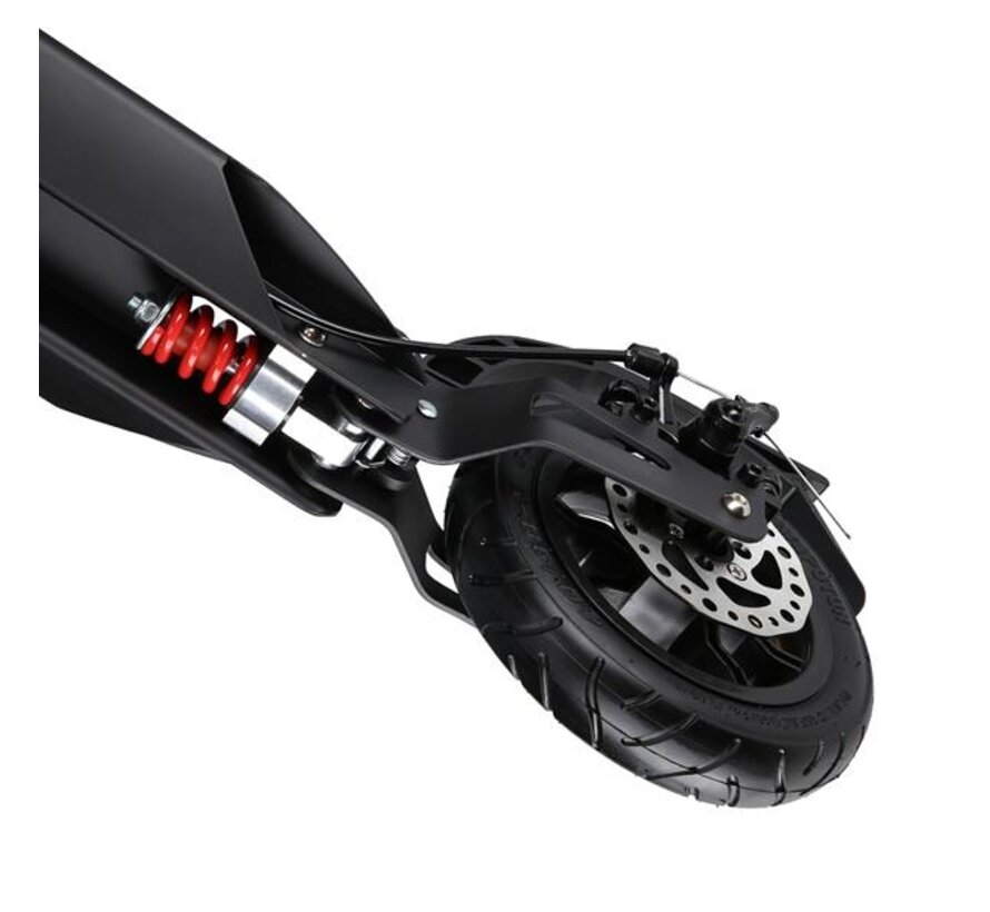 Nils HM209T Transportstep met Schijfrem Black / Red | 200 mm Luchtwielen, Voor- en Achterdemping