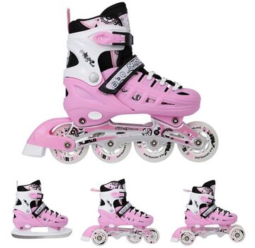 Nils Nils Extreme Adjustable 4-in-1 Inline / Ice Skates Pink (NH10905)