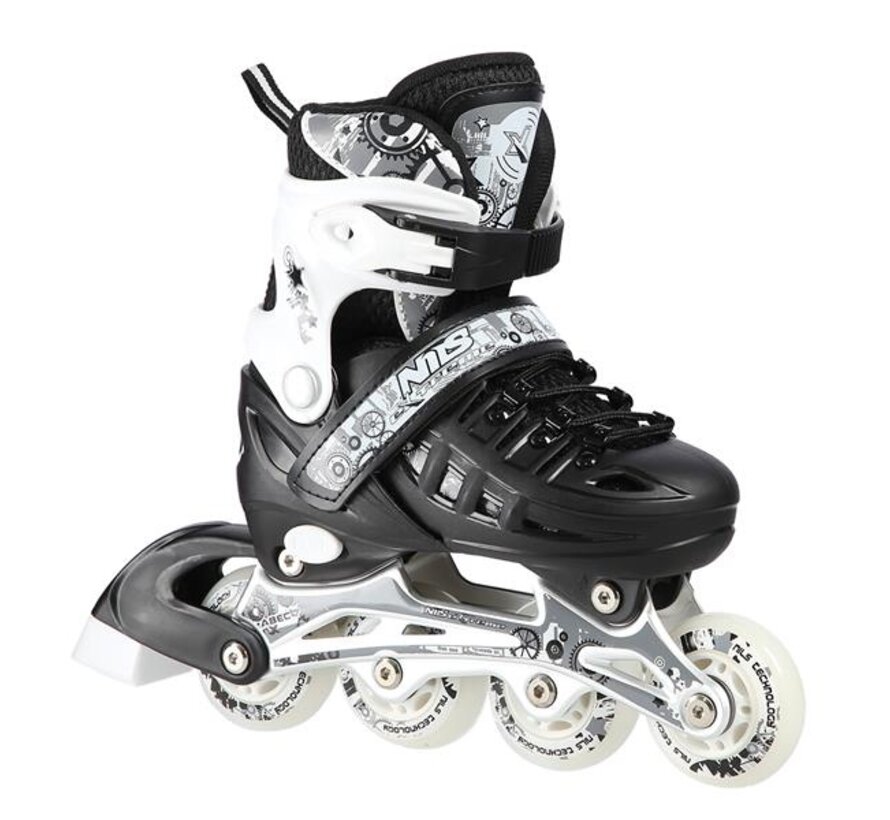 Patins à roues alignées/à glace Nils Extreme 4 en 1 noirs (NH10905) réglables pour la rue et la glace