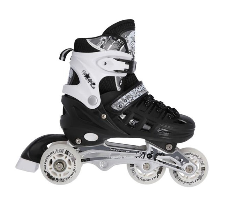 Nils Extreme 4-in-1 Inline-/Schlittschuhe Schwarz (NH10905) Verstellbare Skates für Straße und Eis