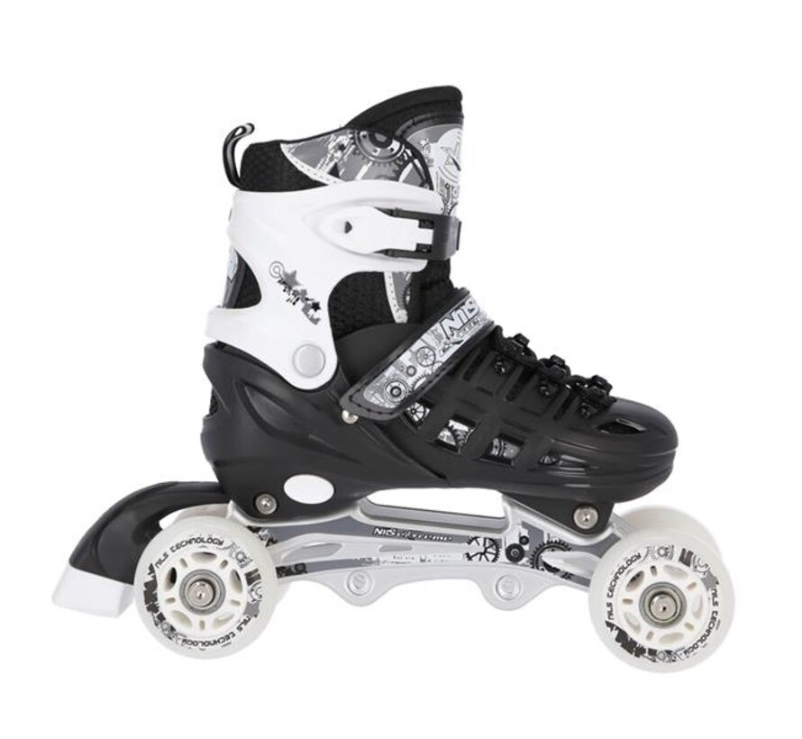 Nils Extreme 4-in-1 Inline-/Schlittschuhe Schwarz (NH10905) Verstellbare Skates für Straße und Eis
