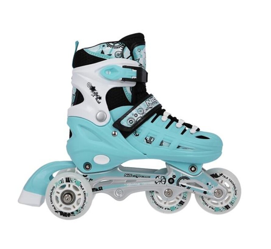 Nils Extreme 4-in-1 Inline / Ice Skates Mint (NH10905) Verstelbare Multi Skate voor Straat en IJs