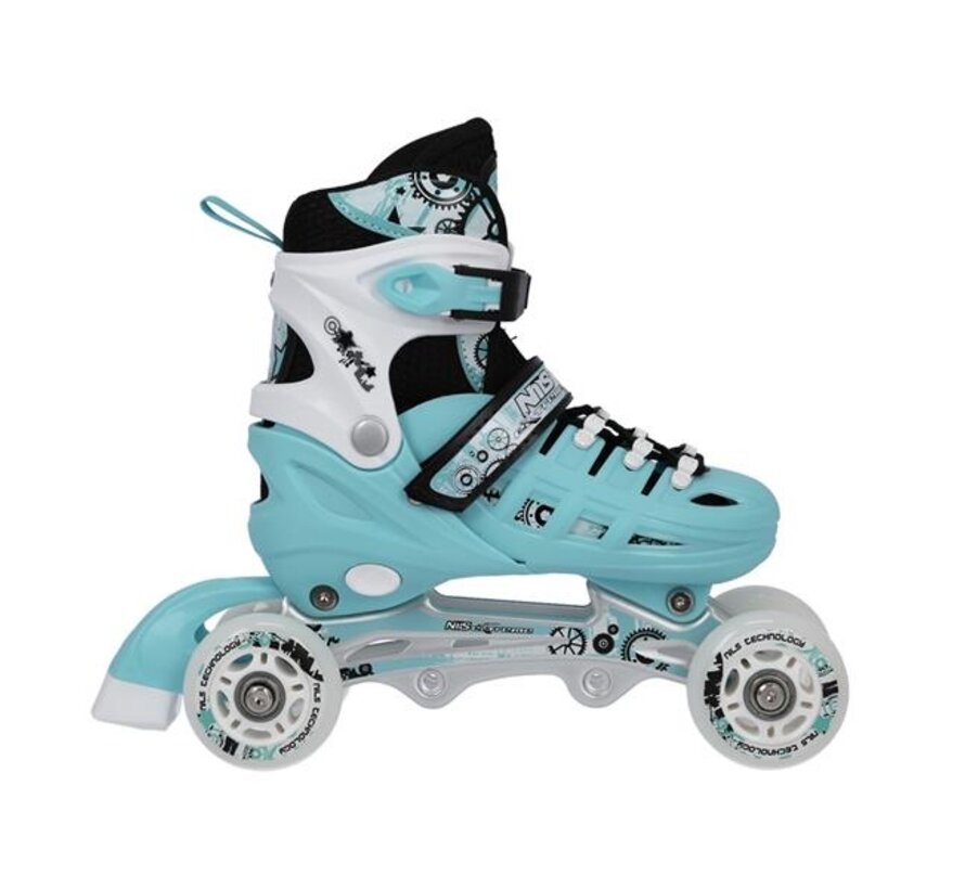 Nils Extreme 4-in-1 Inline-/Schlittschuhe Mint (NH10905) Verstellbarer Multi-Skate für Straße und Eis