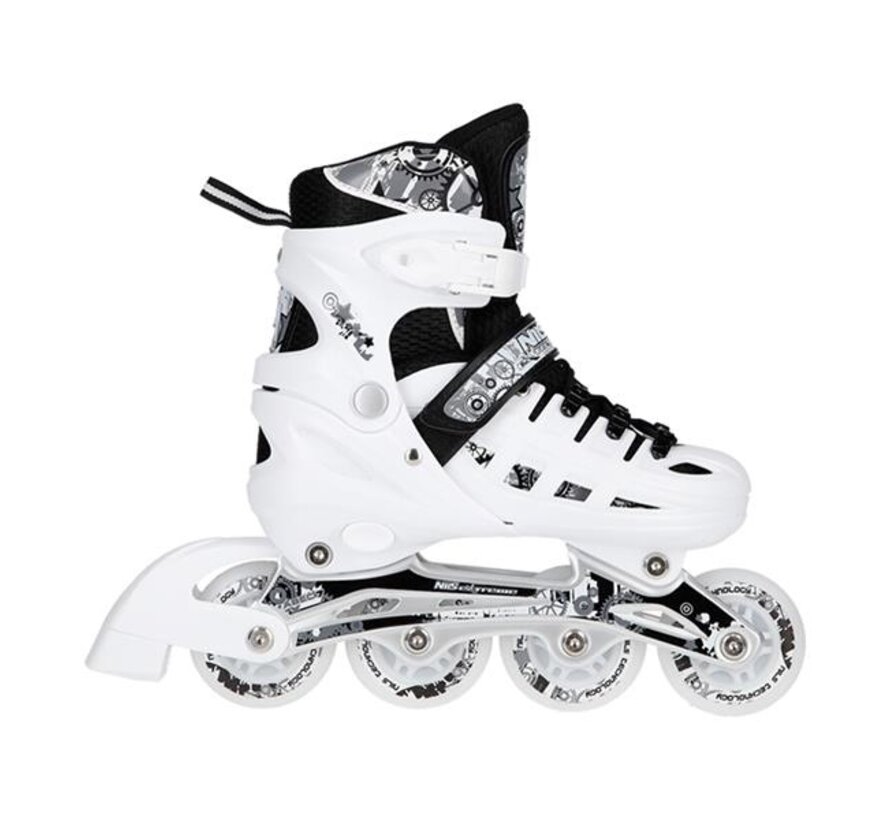 Rolki/łyżwy Nils Extreme 4 w 1 LED (NH10905) Regulowane rolki z kółkami poliuretanowymi i ostrzami ze stali nierdzewnej
