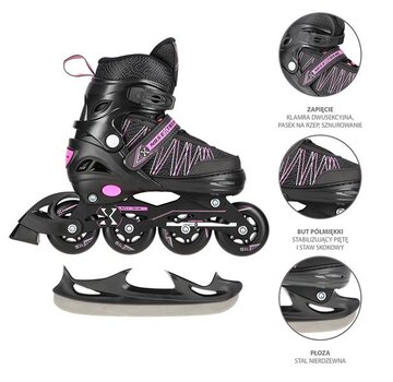Nils Nils Extreme (11912) 2 - in -1 Inline / Ice Skates Black / Pink