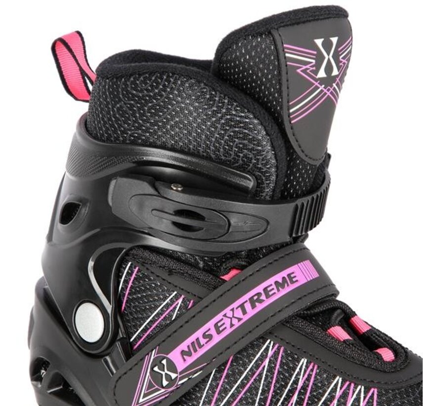 Patins à roues alignées/à glace 2 en 1 Nils Extreme NH11912 Noir/Rose Patins à glace et à vitesse réglables