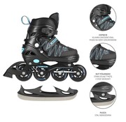 Nils Pattini in linea / da ghiaccio 2 in 1 Nils Extreme NH11912 neri / rosa