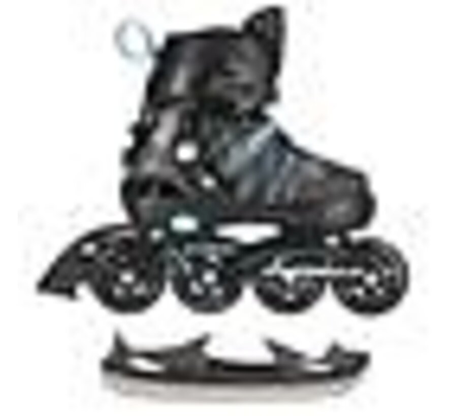 Patins à roues alignées/à glace 2 en 1 Nils Extreme NH11912, noirs/roses, réglables pour la rue et la glace