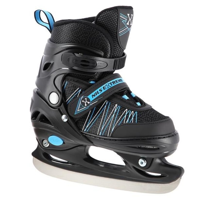 Patins à roues alignées/à glace 2 en 1 Nils Extreme NH11912, noirs/roses, réglables pour la rue et la glace