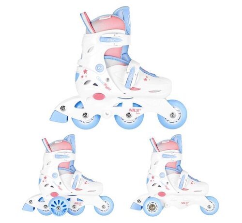 Nils Nils Fun NJ1190 3-in-1 Skates/Roller weiß mitwachsender Dreifunktions-Skate