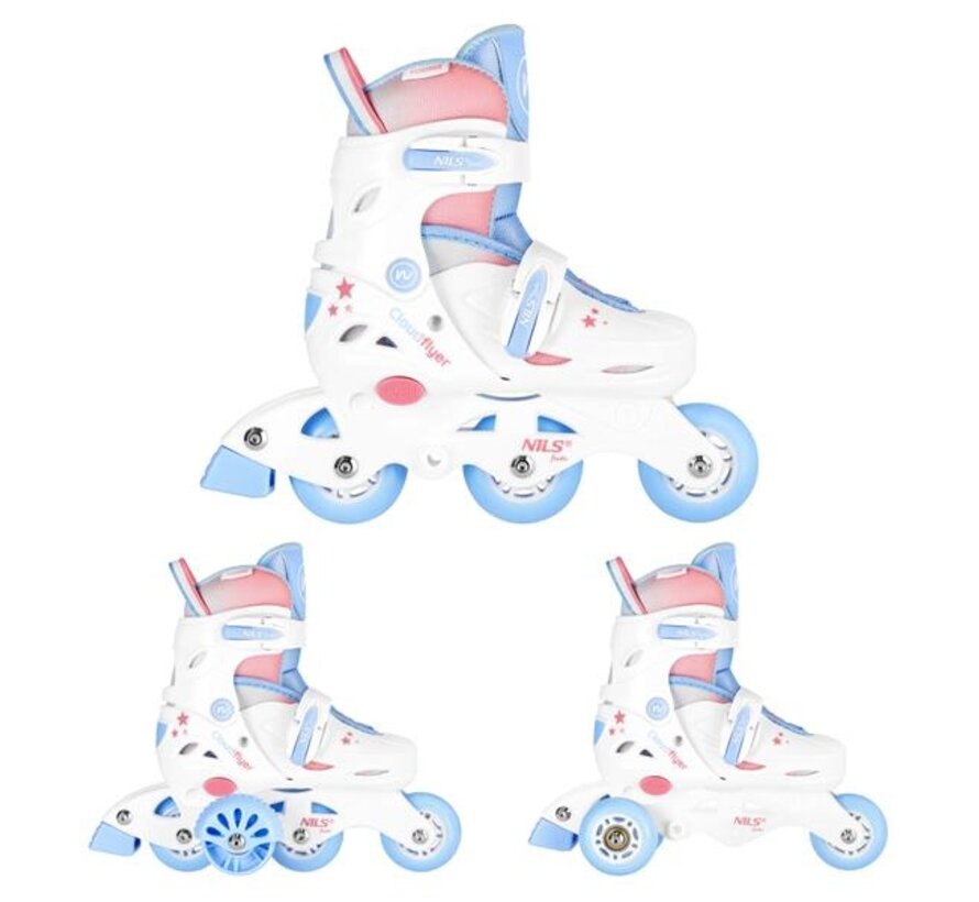 Patines 3 en 1 Nils Fun NJ1190, color blanco, con tres funciones