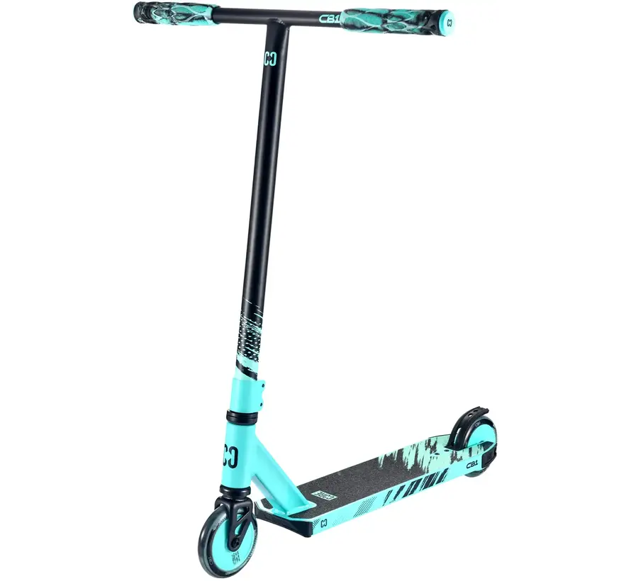 Trottinette freestyle Core CB1 noire/turquoise, roues de 110 mm, roulements ABEC 9 et plateau en aluminium