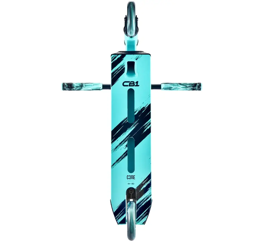 Trottinette freestyle Core CB1 noire/turquoise, roues de 110 mm, roulements ABEC 9 et plateau en aluminium