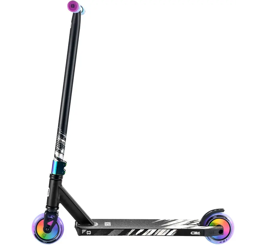Trottinette freestyle Core CB1 noire/néochrome, roues de 110 mm et roulements ABEC 9 avec finition haut de gamme