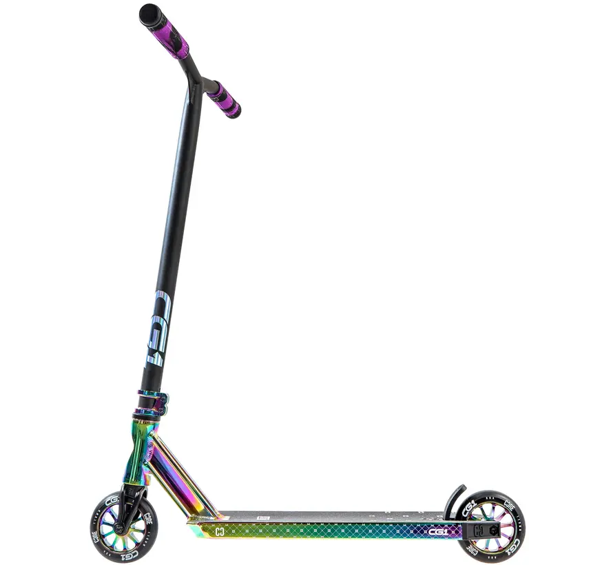 Core CG1 Stuntstep Black / Neochrome 110 mm Wielen, ABEC 9 Lagers en Aluminium Deck