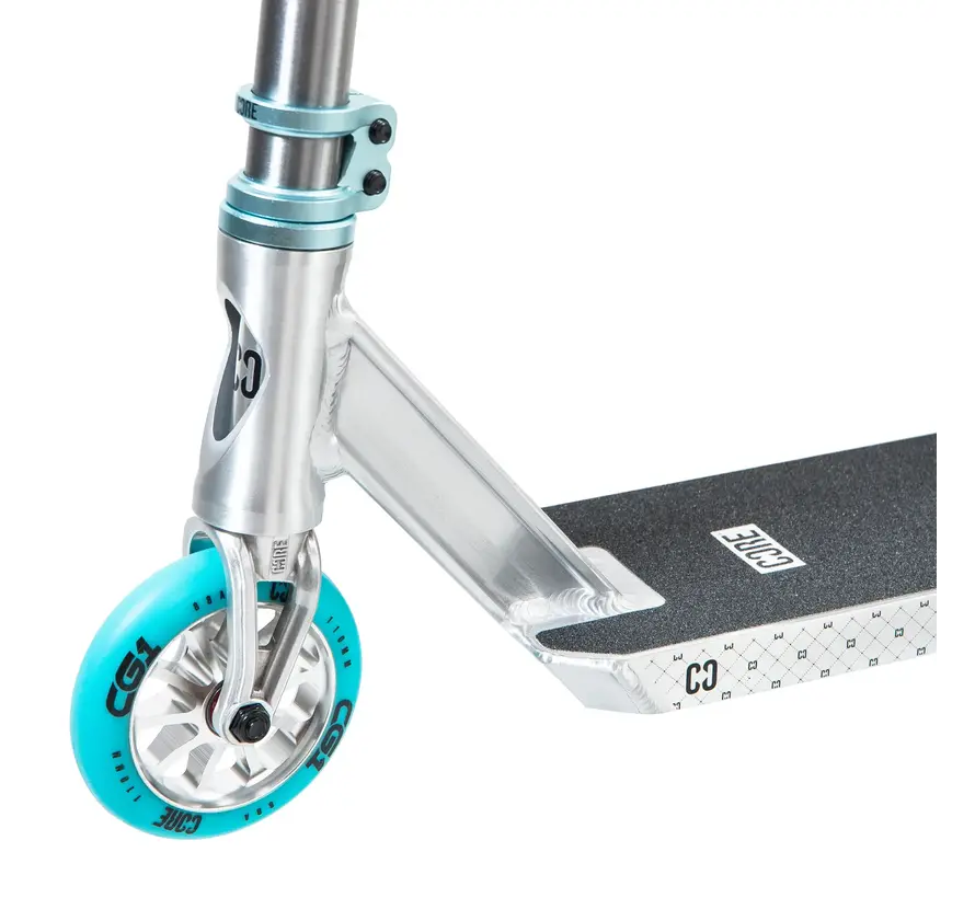 Monopattino Stunt Completo Core CG1 Raw / Teal Ruote da 110 mm, Cuscinetti ABEC 9 e Deck in Alluminio