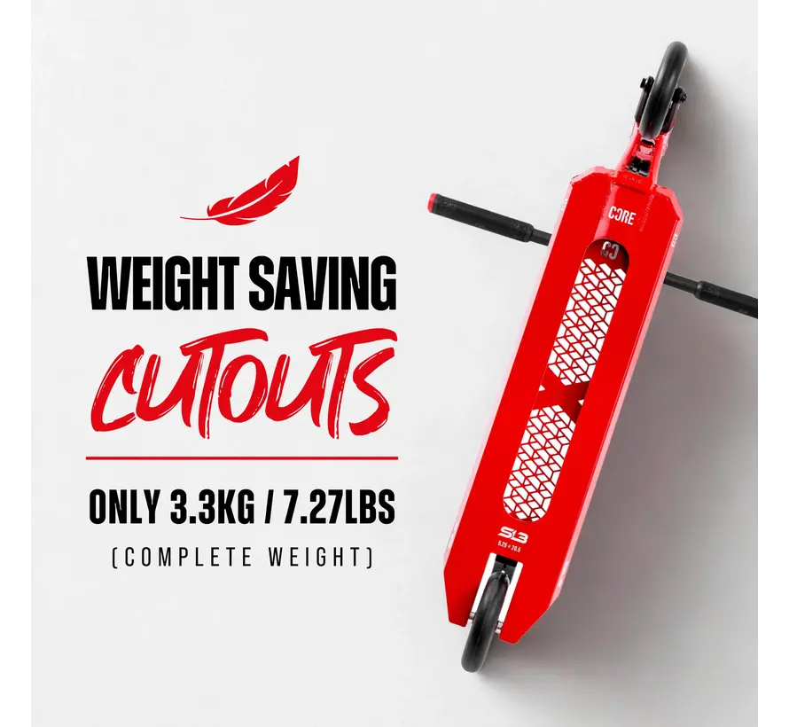 Core SL3 Complete Stunt Scooter Red Forged Aluminum Deck, 110mm Vent Wheels & ABEC 9 Bearings