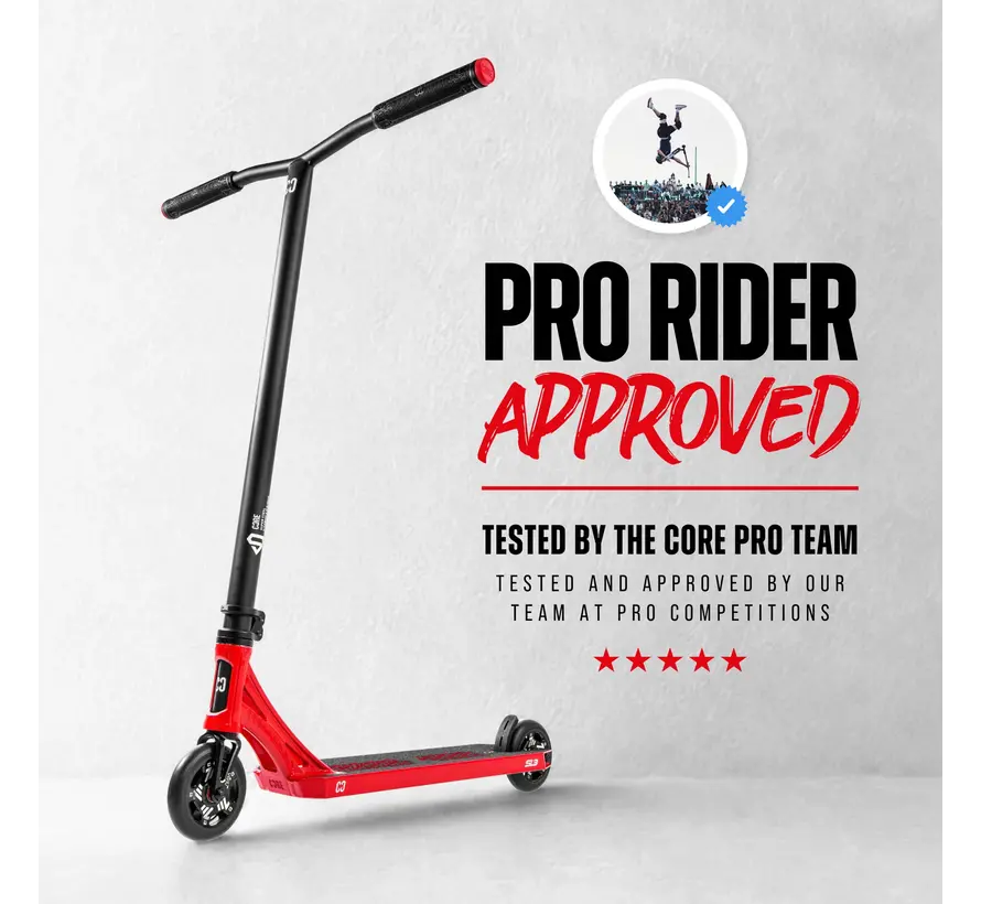 Core SL3 Complete Stuntstep Red Forged Aluminium Deck, 110 mm Vent Wielen & ABEC 9 Lagers