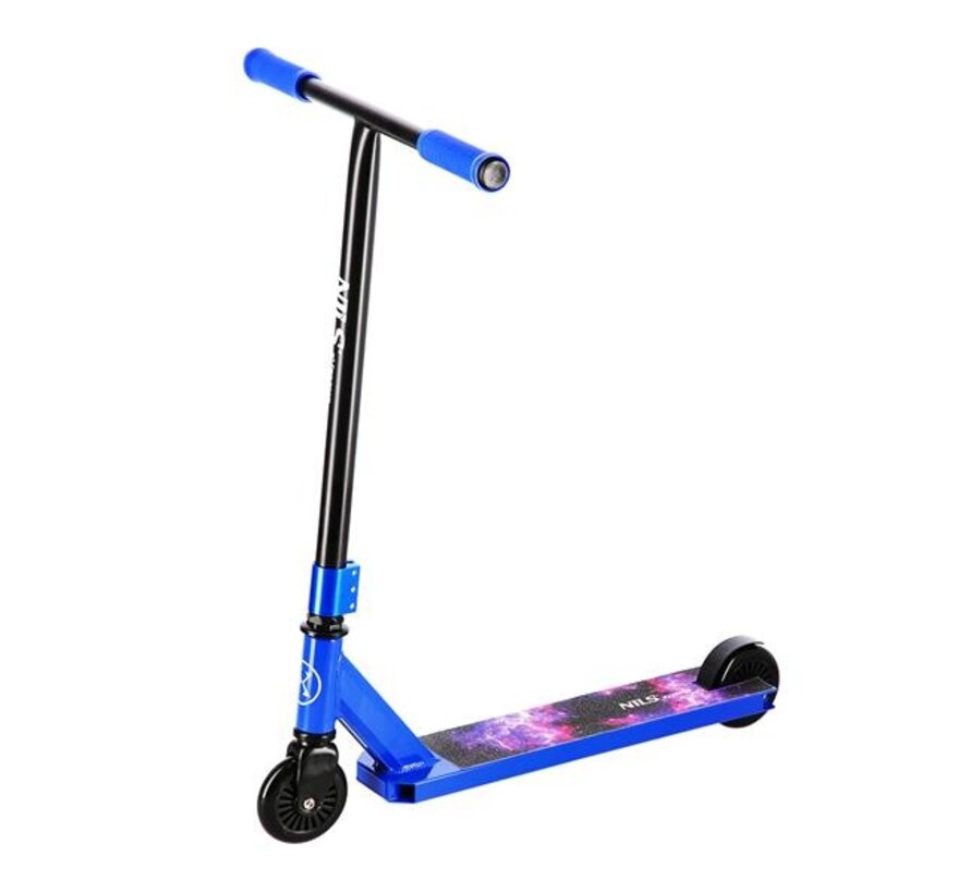 Patinete acrobático espacial Nils Extreme HS021 azul, construcción robusta de acero y aluminio, ruedas de 100 mm