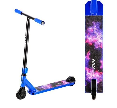 Nils Nils Extreme HS021 Space Stuntstep Blue Robuuste Steel & Aluminium Constructie, 100 mm Wielen