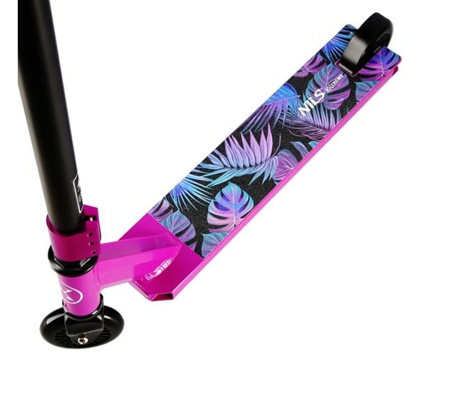 Nils Extreme HS021 Stunt Scooter Leaves Robust Aluminum Deck, 100 mm Wheels and ABEC-9 Bearings