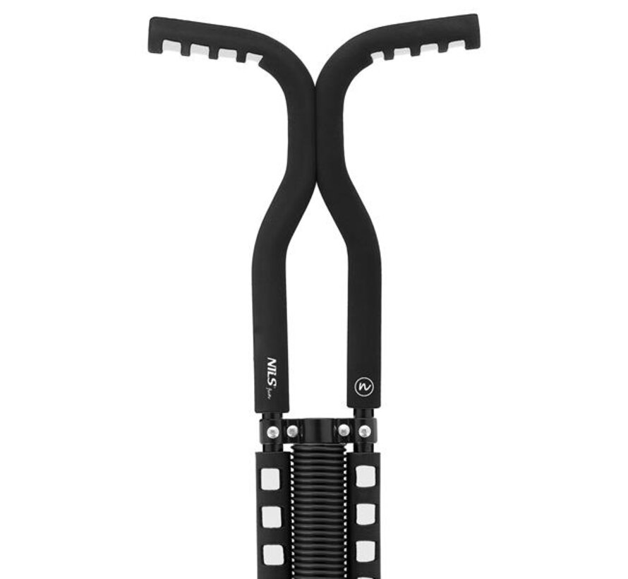 Nils Fun Pogostick NFX5006 Kij sprężynowy dla dzieci i młodzieży o wadze 35–70 kg ze stalową ramą i piankowymi uchwytami