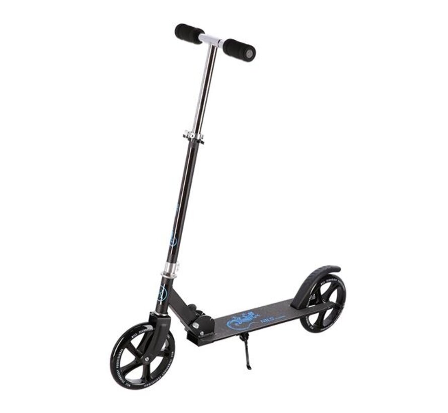 Trottinette pliable Nils Extreme HM603 bleue, roues de 200 mm, cadre en aluminium pliable et guidon réglable