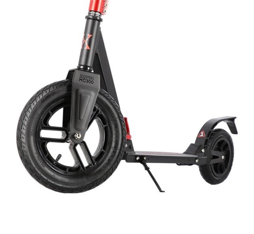 Nils Extreme HC300 Folding Scooter Red 300/200 mm Pneumatic Tires, Foldable Aluminum Frame & Suspension