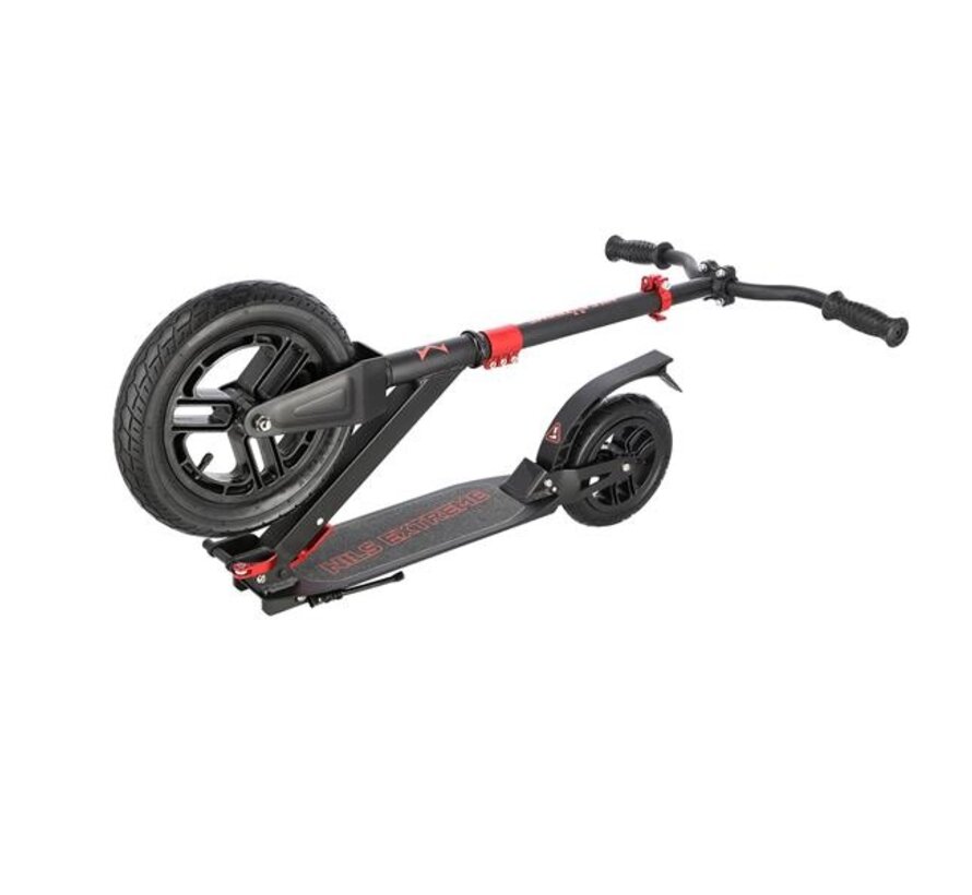 Trottinette pliable Nils Extreme HC300 rouge, pneus 300/200 mm, cadre et suspension en aluminium pliables