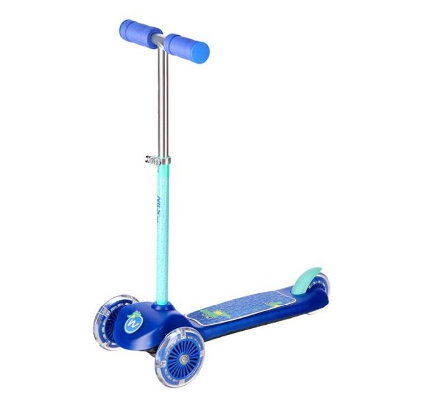 Nils Fun HLB001 Three-Wheel Scooter LED / Blue 3-Wheel Children's Scooter with Light-Up Wheels & Adjustable Handlebars