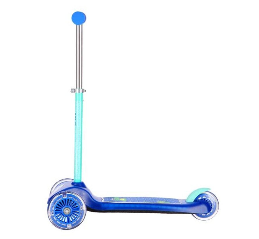 Trottinette à trois roues Nils Fun HLB001 LED / Bleu Trottinette à trois roues pour enfants avec roues lumineuses et guidon réglable