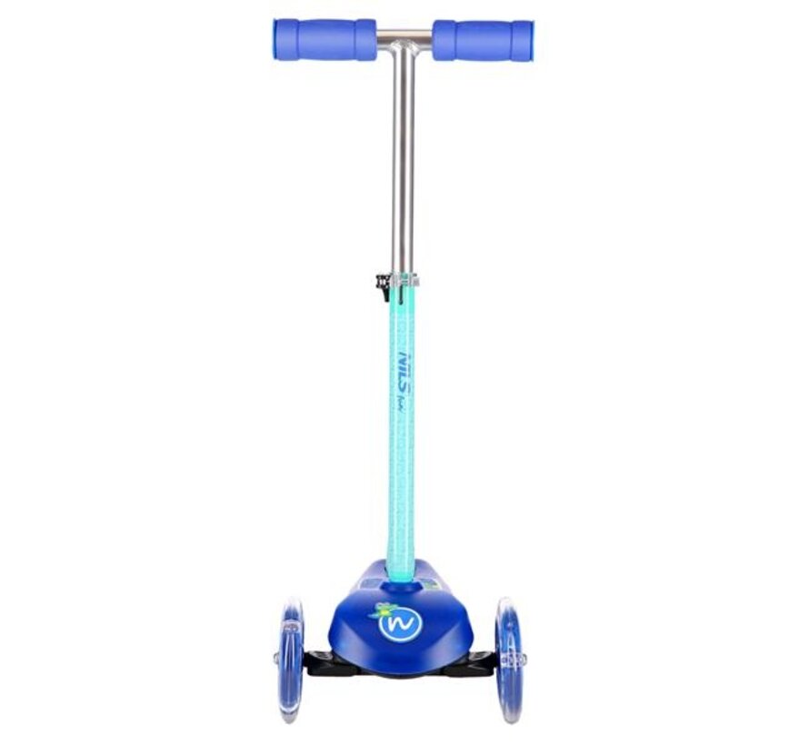 Nils Fun HLB001 Three-Wheel Scooter LED / Blue 3-Wheel Children's Scooter with Light-Up Wheels & Adjustable Handlebars