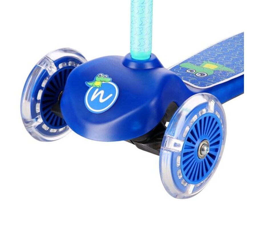 Trottinette à trois roues Nils Fun HLB001 LED / Bleu Trottinette à trois roues pour enfants avec roues lumineuses et guidon réglable
