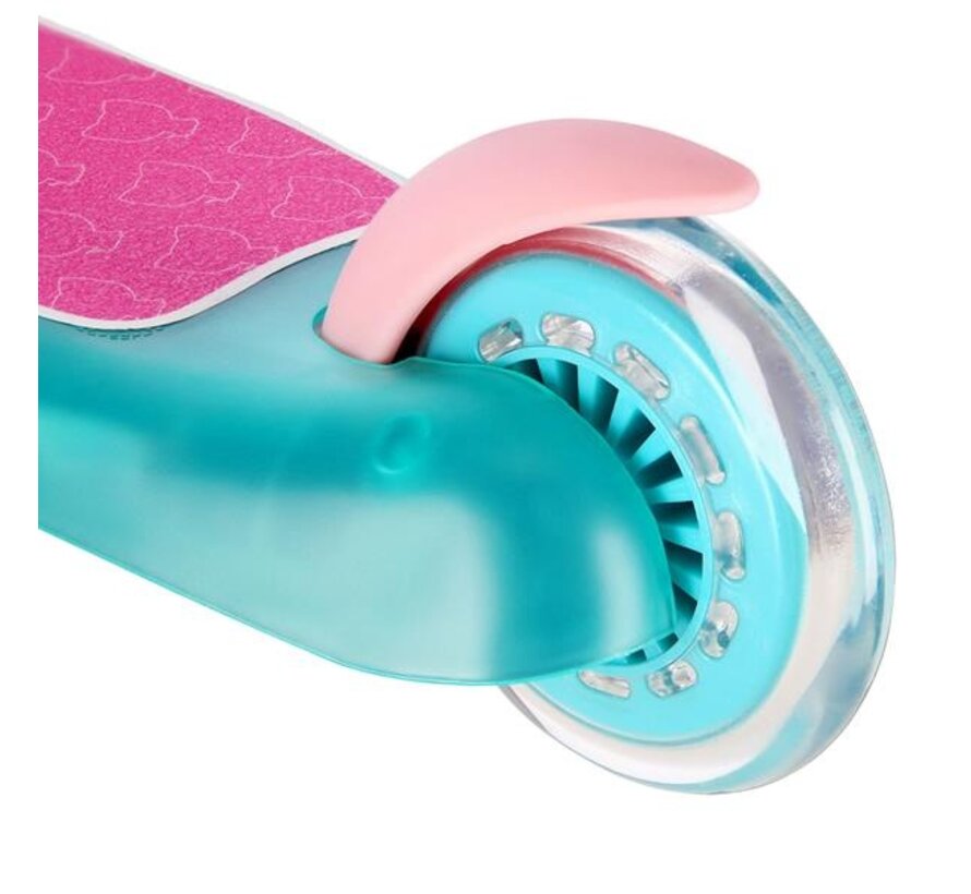 Nils Fun HLB001 Driewielstep Teal 3 Wielen, LED Verlichting, Verstelbaar Stuur en Antislip Deck