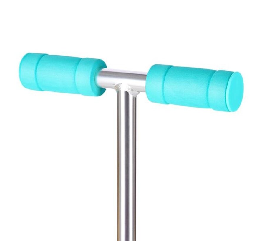 Monopattino a tre ruote Nils Fun HLB001 verde acqua, 3 ruote, illuminazione a LED, manubrio regolabile e pedana antiscivolo