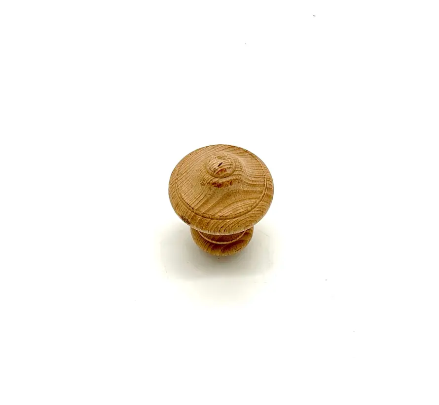 Set of 2 Wooden Furniture Knobs & Ornaments – Beech Wood – Classic Design – Ø7.5 cm – For Cabinets, Drawers & Furniture Decoration – Untreated Wood