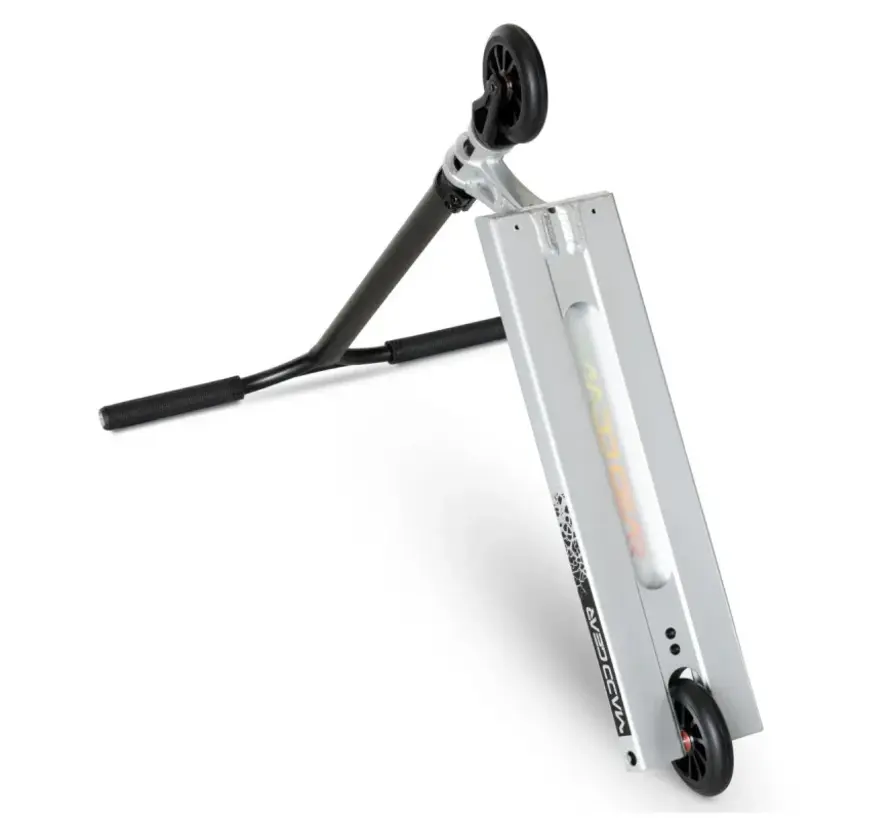 MGP MGX 550 Stuntstep Silver Dust Aluminium Deck 52 x 14 cm, 110 mm Wielen, ABEC 11 Lagers en IHC Compressie