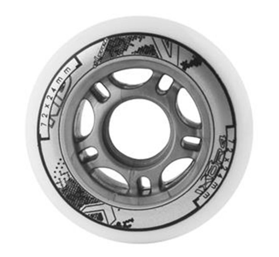 Roues de roller Nils Extreme PU blanches (lot de 4) | 72 mm, 76 mm ou 80 mm | Dureté 82A et PU à rebond élevé