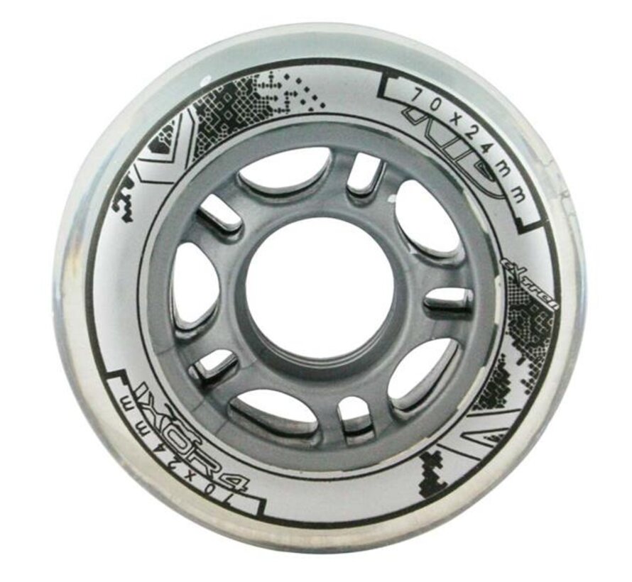 Ruote per pattini in linea trasparenti Nils Extreme (set da 4) | 70 mm o 72 mm | Durezza 82A e PU ad alto rimbalzo