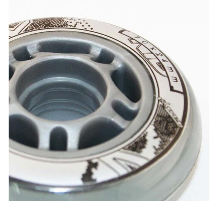 Ruote per pattini in linea trasparenti Nils Extreme (set da 4) | 70 mm o 72 mm | Durezza 82A e PU ad alto rimbalzo