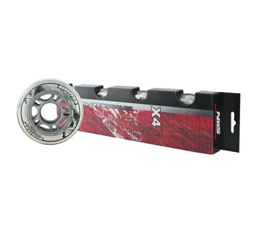 Ruote per pattini in linea trasparenti Nils Extreme (set da 4) | 70 mm o 72 mm | Durezza 82A e PU ad alto rimbalzo