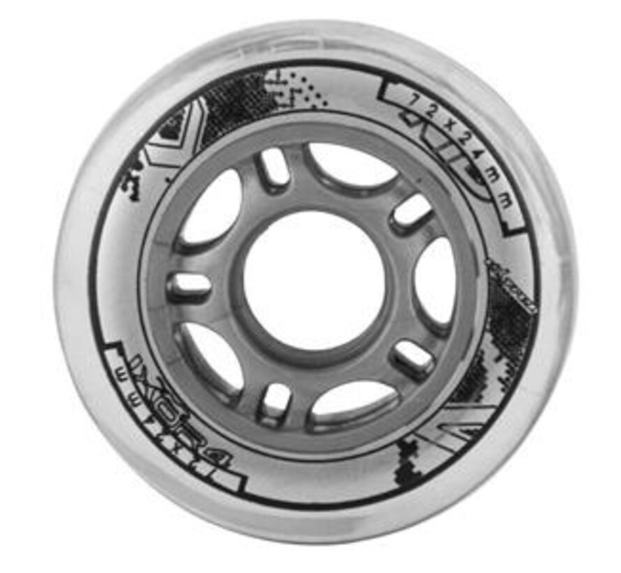 Ruote per pattini in linea trasparenti Nils Extreme (set da 4) | 70 mm o 72 mm | Durezza 82A e PU ad alto rimbalzo