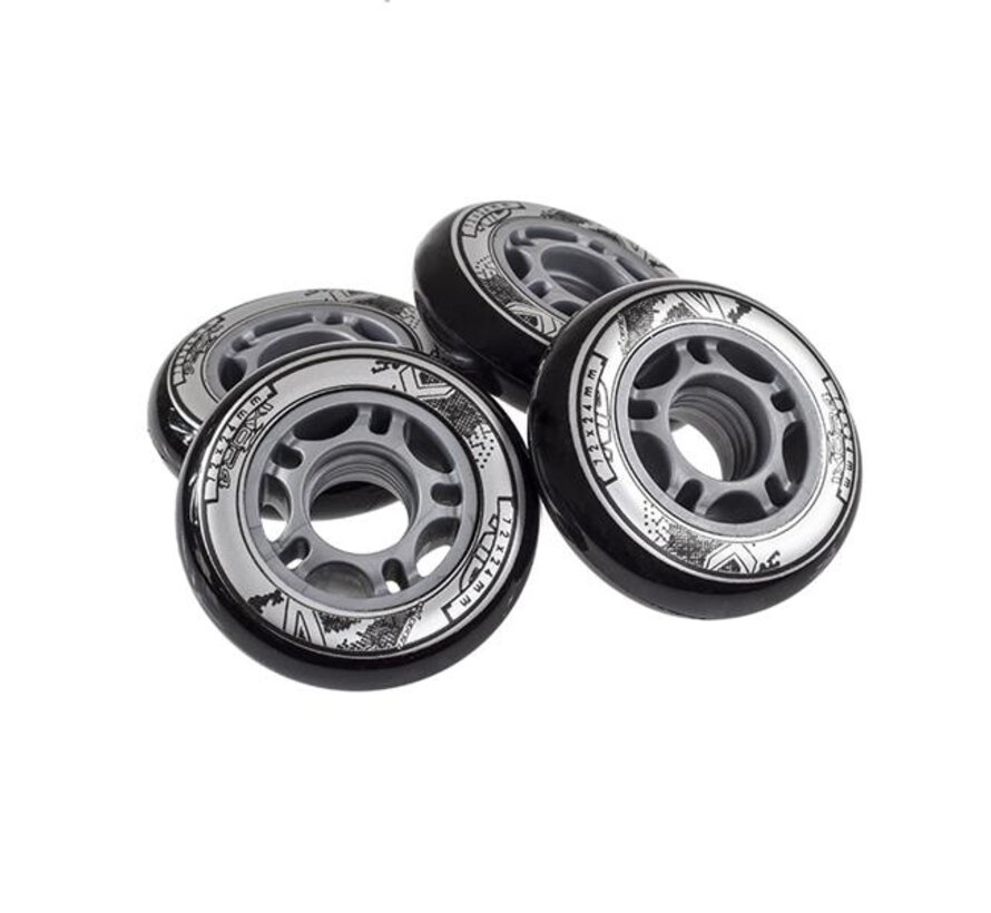 Ruote per pattini in linea Nils Extreme Black (set da 4) | 70 mm, 72 mm o 76 mm | Durezza 82A e PU ad alto rimbalzo